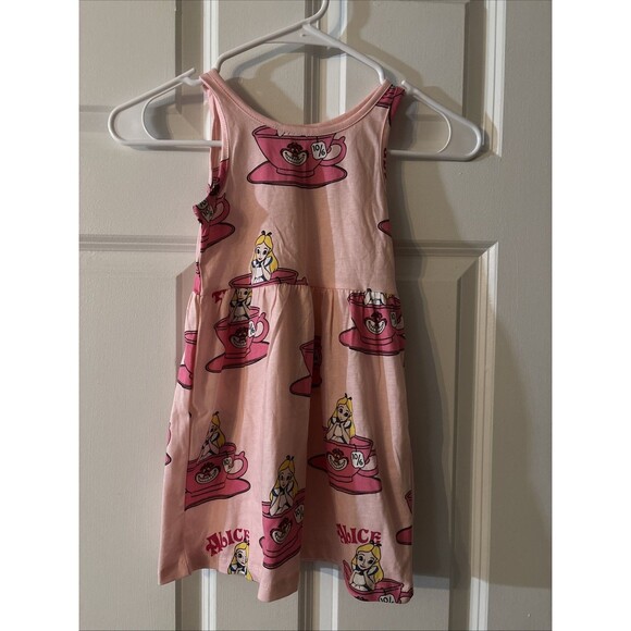 Disney H&M Alice In Wonderland Pink Dress Toddler 3T 4T Cheshire Cat Tea Party - Picture 1 of 4